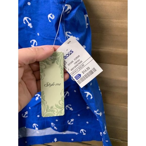 NWT Style Me Blue Linen Nautical Shorts Plus Size 22 - Picture 6 of 6